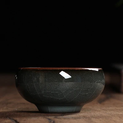 Wizamony 1 шт. ручной работы лунцюаньский Селадон посуда для напитков чайный сервиз чайная чашка чайный горшок чайная чашка Железный корпус кракелюрная глазурь китайский фарфор - Цвет: 1PCS A