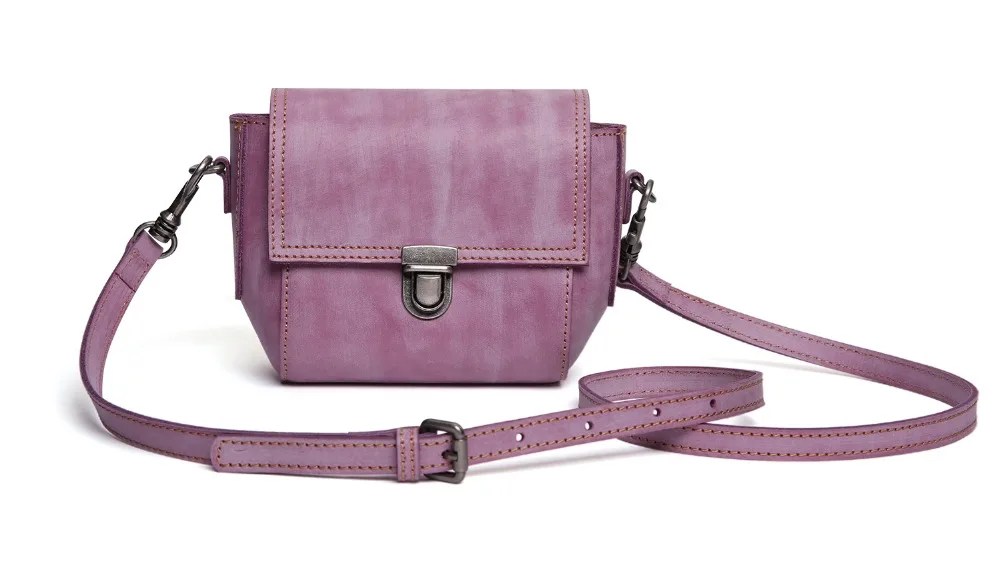 

XIYUAN purple/red/blue/black College Student bag real Cowhide Leather Crossbody Bags For Women Messenger Bag shoulder bag totes