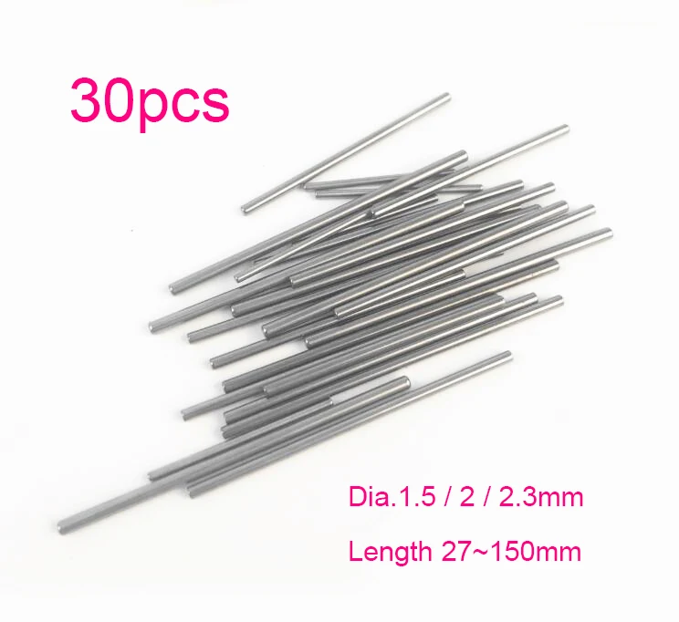 

30Pcs Motor Shaft 1.5mm 2mm 2.3mm Axle Drive Shaft Rod Linkage For DIY Toys RC Car/Boat/Airplane Models Length 27mm-150mm