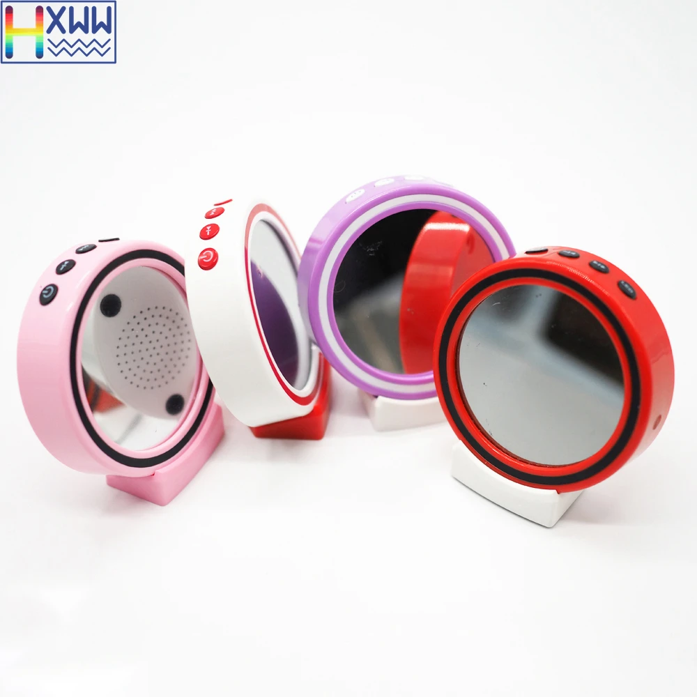 

HXWW Mini portable Table Alarm Clock mirror smart wireless Bluetooth Speaker