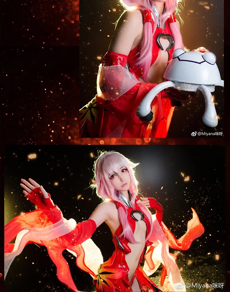 Guilty Crown Yuzuriha Inori, костюм для косплея, сексуальная искусственная кожа, красное платье, Униформа, карнавальные костюмы на Хэллоуин для женщин, одежда в стиле аниме, наряд