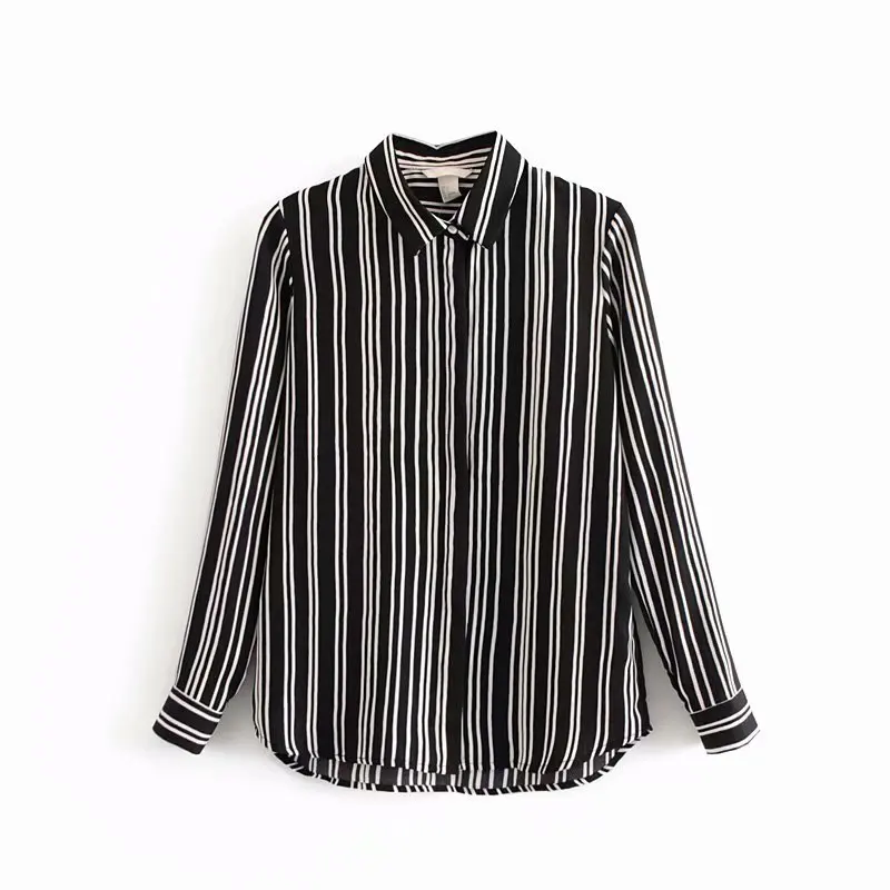 Korea Fashion New Women 2019 Spring Summer Turn-down Collar Full Sleeve Casual Shirt Female Monkey