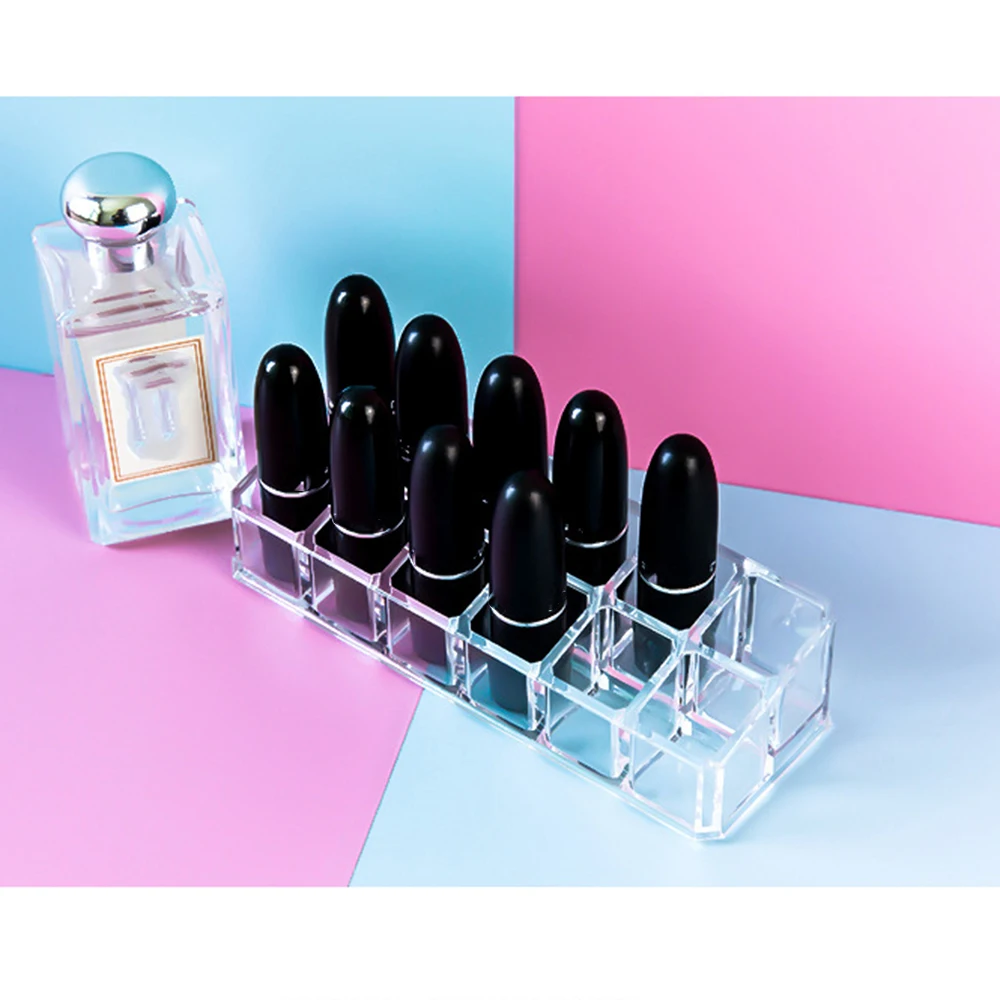 Lipstick Holder Display Stand Multi Level 12 Deep Slot Acrylic Makeup