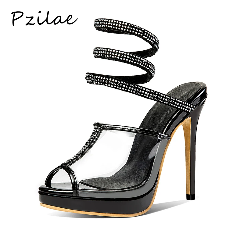 

Pzilae women sandals summer 2019 open toe high heels ladies platform shoes woman summer party sandals sexy sandals high heels