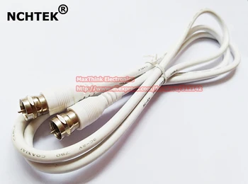 

NCHTEK Copper F-Type Male to F-Type Male Connectors RF Cable For LCD TV ,Screw-On White Cable,1.2M/Free shipping/5PCS