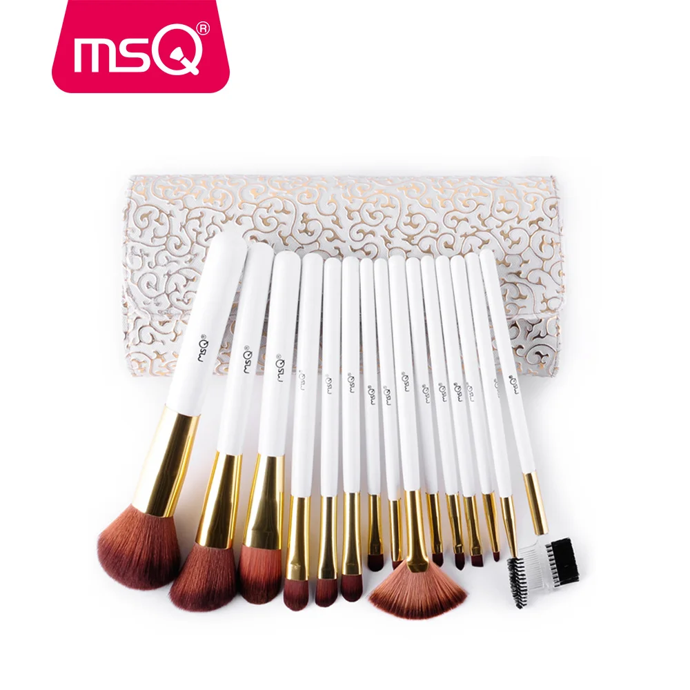 

Professional 15pcs Makeup Brushes Set Powder Foundation Eye Make Up Brushes Soft Synthetic Hair Cosmetic Tool PU Leather Case