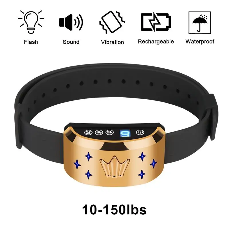 

LemonBest TPU Bark Collar Rechargeable NO Shock Anti Bark Collar Support 0-7 Level Beep Vibration Working Indicator Light