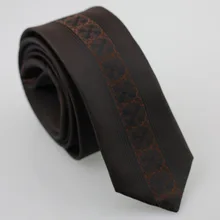 YIBEI Coachella Бизнес галстуки тонкие коричневый и черный, черные вертикальные полосы узкие Cravatta узкий черный Florals шеи галстук