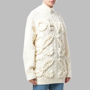 

HAMALIEL 2018 Runway Loose Women Sweater Fashion Winter Long Sleeve Hollow Out Knitted Tops Casual Warm Lazy Long Soft Pullovers