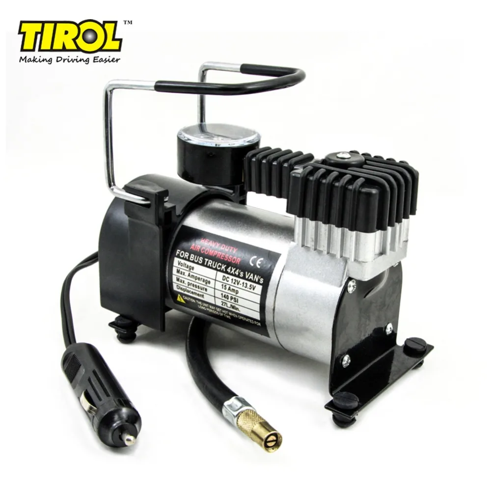 TIROL T10737b 12 в 140 фунтов/кв. дюйм воздушный компрессор авто электрический портативный насос для тяжелых шин инструмент