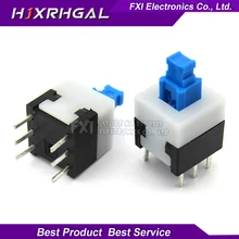 New 20PCS 8X8 8*8 mm 6Pin Push Tactile Switch Self lock /Off button Latching switch Wholesale Electronic