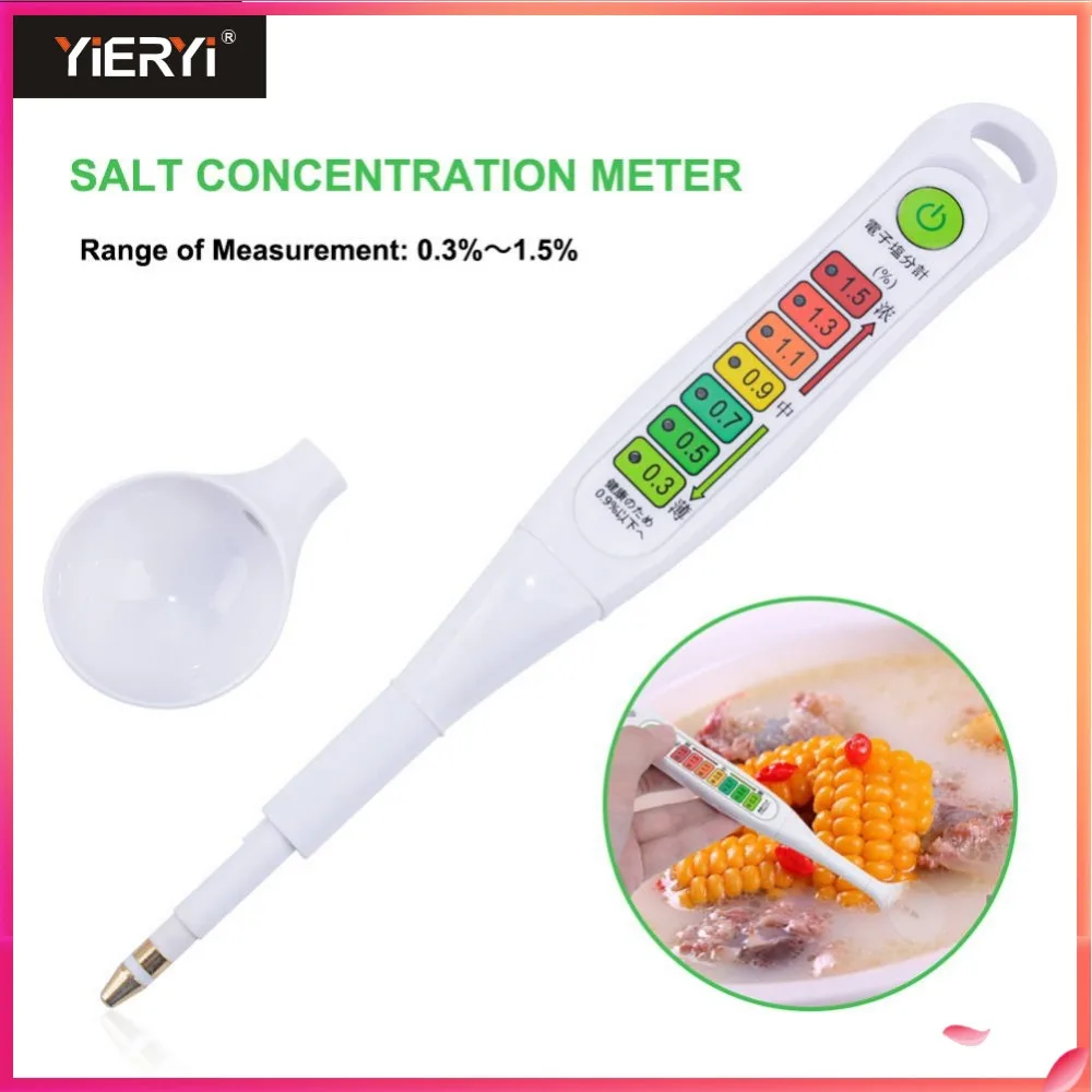 

Yieryi Led Salinity Meter Electronic Foods Salt Meter Analyzer Checker For Kitchen food soup Pen Shape