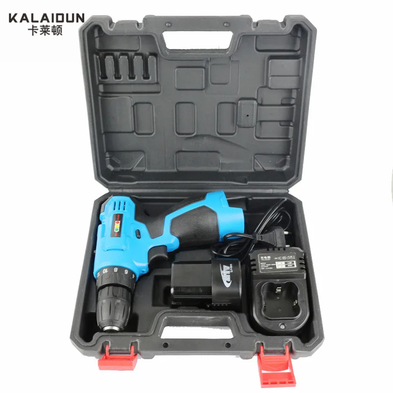 

KALAIDUN 21V Electric Drill Mobile Power Tools Electric Screwdriver Lithium Battery Cordless Impact Drill With Extra Toolbox