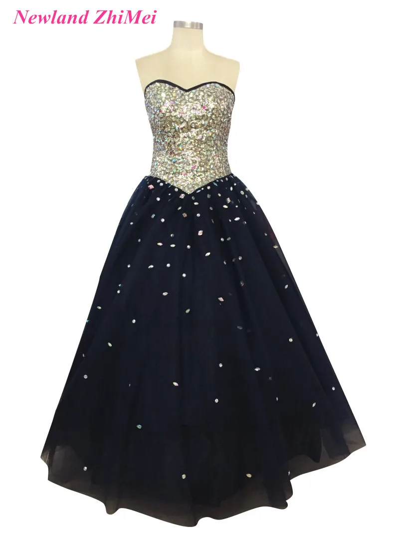 Navy Blue Crystal Sequin Prom Dresses Good Design Sexy Sweetheart Ball