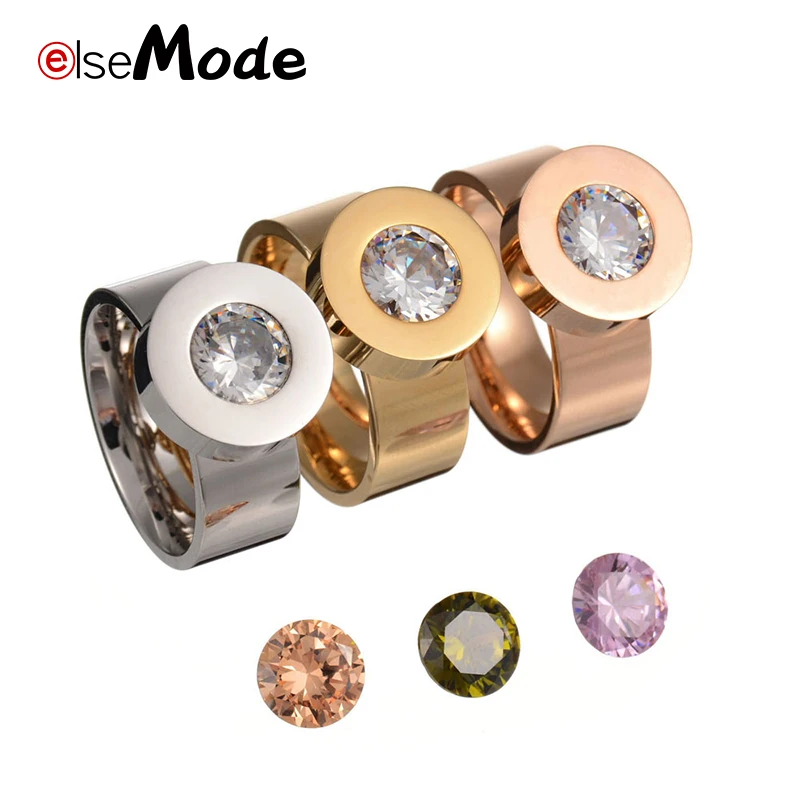 ELSEMODE модный известный бренд 1 кольцо + 4 шт CZ камень Сделай Сам сталь Розовое