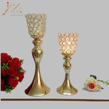 

IMUWEN Classic Crystals Metal Candle Holders Wedding Home Party Candelabra/Centerpiece Decoration candlestick