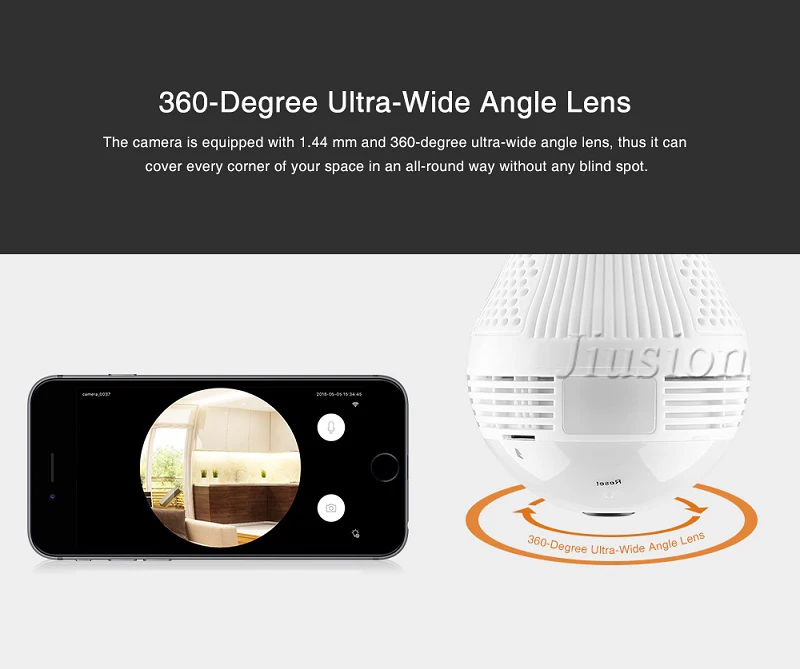 360 degrés WiFi ampoule Mini caméra 960P HD CCTV panoramique Vision nocturne détection de mouvement Surveillance à domicile moniteur à distance Micro Cam