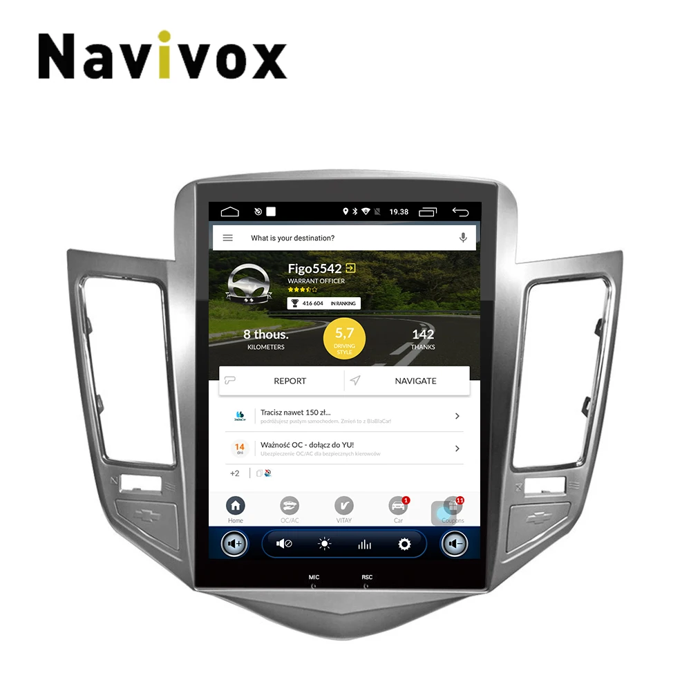 Perfect 32G ROM Vertical screen android 6.0system car gps multimedia video radio player in dash for Chevrolet CRUZE navigation stereo 4