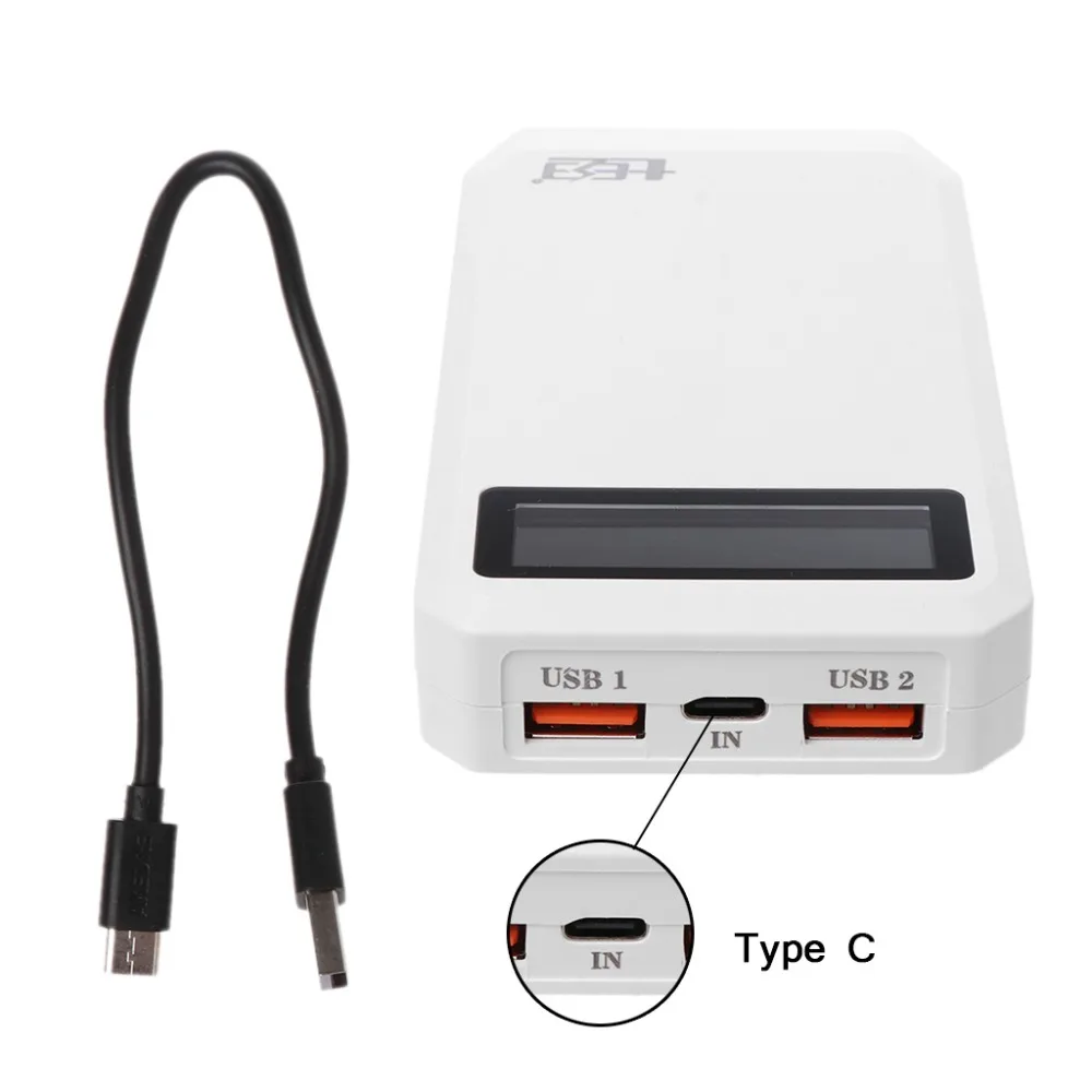 

Dual USB QC 3.0 + Type C PD Output 3x 18650 Batteries DIY Power Bank Box Holder Case Fast Charger For Mobile Phone Tablet PC