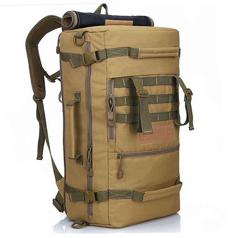 

High capacity 2018 Men's Military Tactical Backpack Camping Mountaineering Backpack Men's Hiking Rucksack Travel Backpack 50L