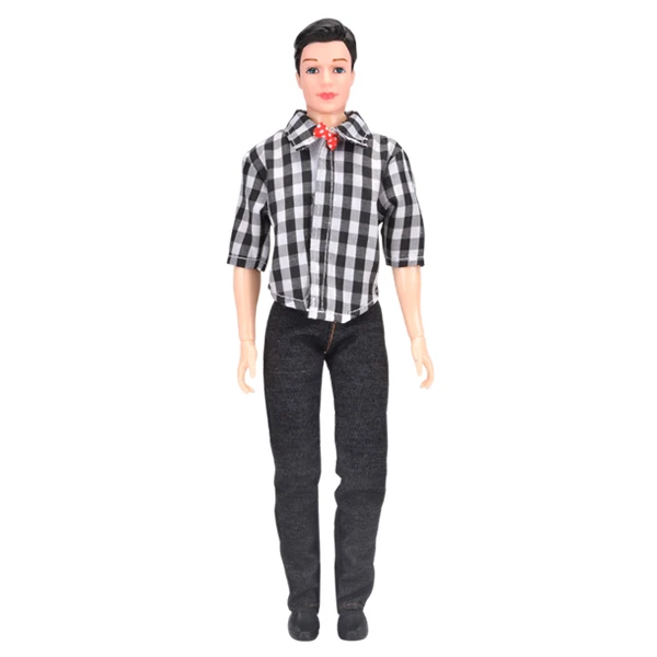 UCanaan/1 предмет, костюм Кен для мальчиков, кукла «сделай сам», игрушки для детей, повседневная одежда, клетчатая куртка, штаны, наряд для куклы Кен - Цвет: Ken Boy Doll 01