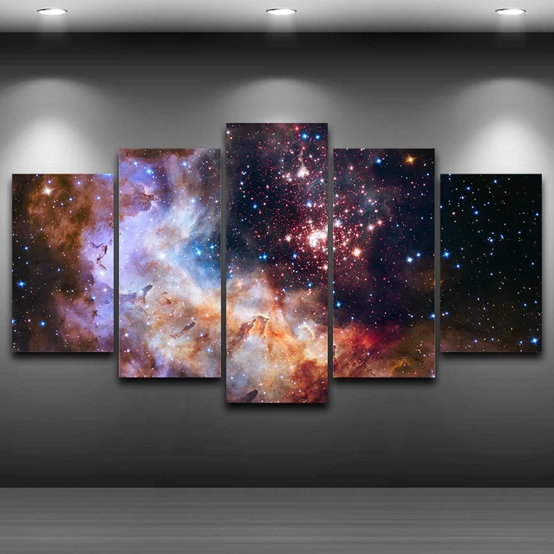 

Framed Spray Oil Painting Decoration HD Printed Home Decor Artistic Print Painting on Canvas wall art pictures Space Star AE0205