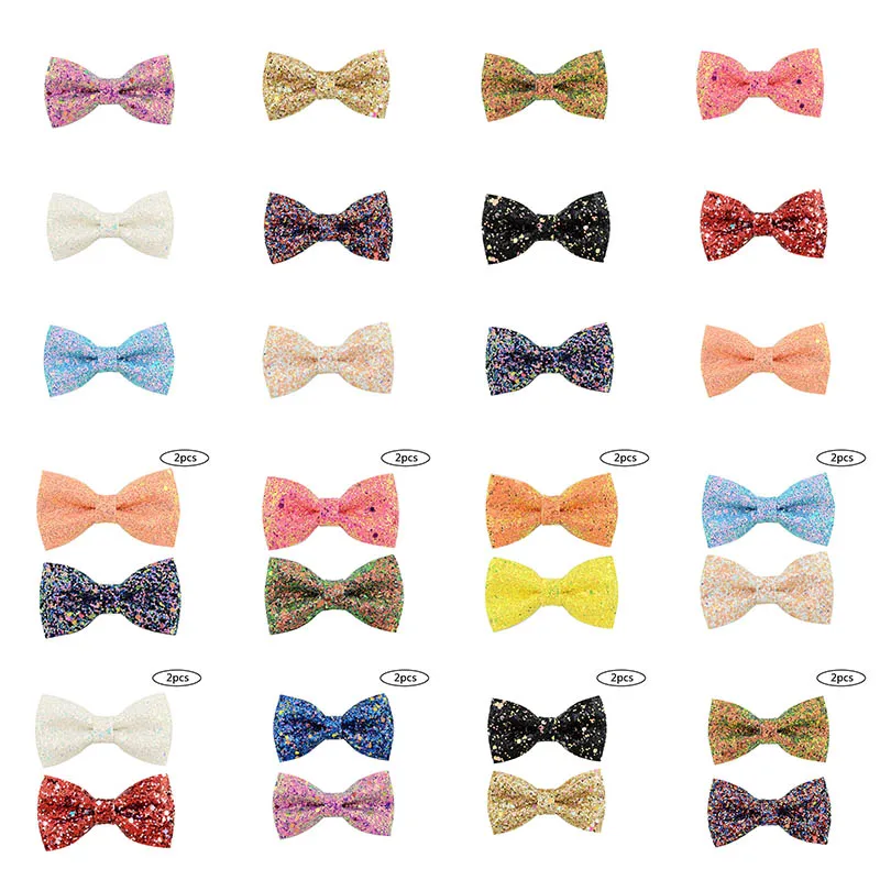 

Fashion Barrettes Princess Girls Hair Accessories Headwear 2Pcs/set Glitter Shiny Hair Clips For Kids Big Bows Sequins Hairpins