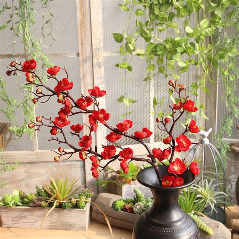  Artificial Silk Fake Flowers Plum Blossom Floral Wedding Bouquet Party Decor Waterproof beautiful Decor hot sale C0312#0       12