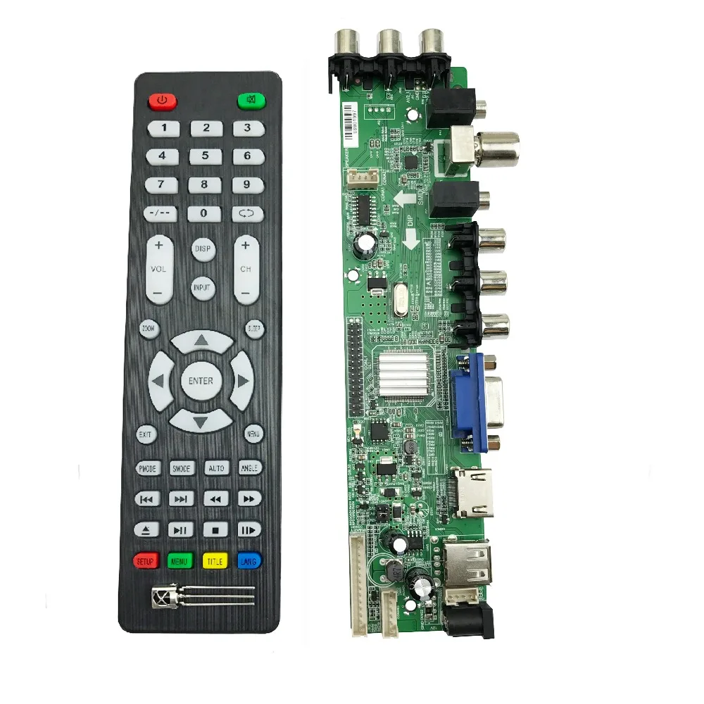 D3663LUA Универсальный ТВ доска поддержка DVB T2/T/C России полный комплект для M185XW01 V2 со