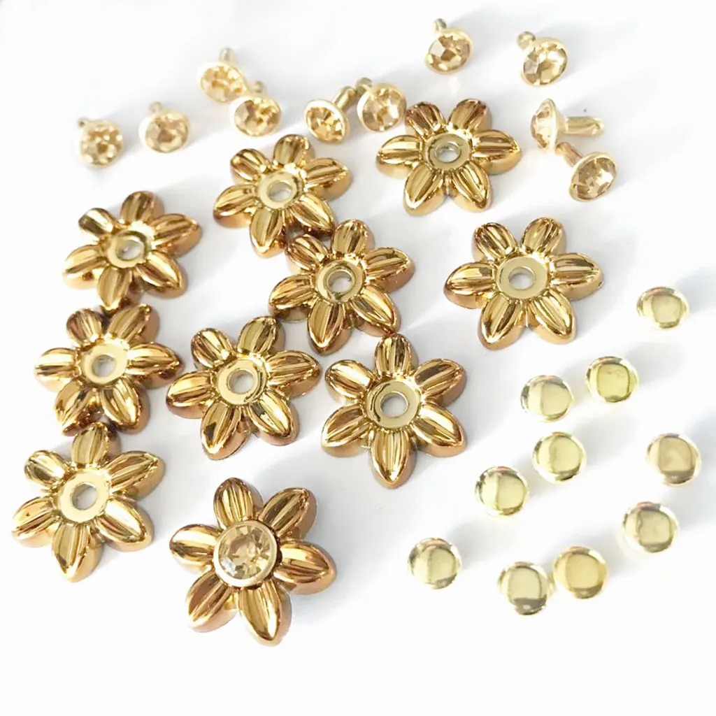 fityle 10 Pieces Plastic Flower Rivets Studs Snap Fastener For Clothes Shoes Bags Decoration 19mm