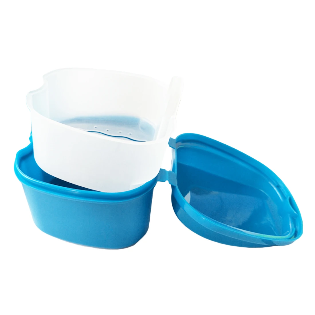 

1Pcs Fine Dental Medical Intranet False Denture Storage Bath Box Case Dental False Teeth Storage Box with Hanging Net Container