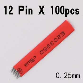 

100PCS 12 Pins Fog Needles Blade For Permanent Eyebrow tattoo needle tips thin Manual Beauty Makeup microblading blades eyebrow