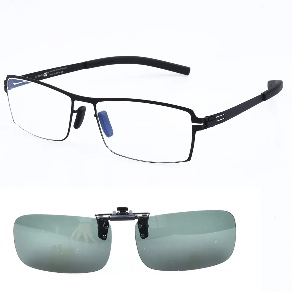 Najtaniej Kwadratowe okulary ramka dla mężczyzn ze spolaryzowanymi okularami soczewki Clip on bez śruby lekkie optyczne okulary korekcyjne