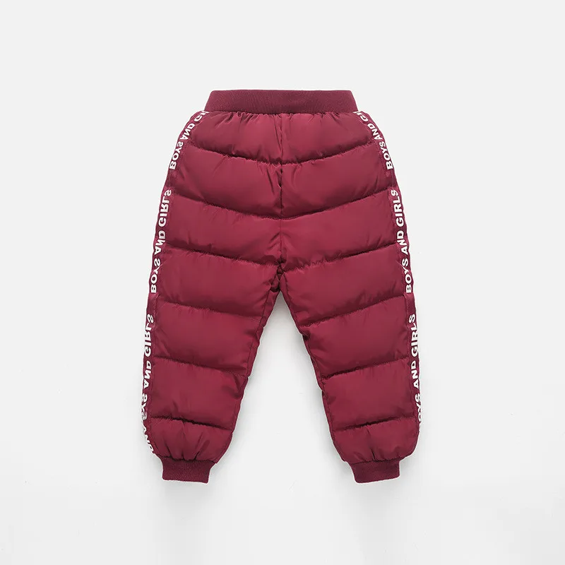 BibiCola зимние штаны для мальчиков; теплые плотные Спортивные леггинсы для детей; Детские хлопковые однотонные брюки; bebe; штаны; одежда - Цвет: red