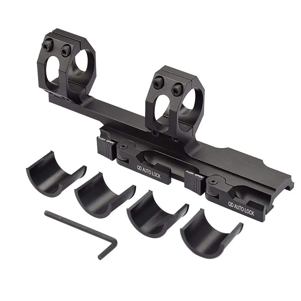 Automático de Liberação Cantilever para 20mm Rápida Rifle Escopo Montagem Anéis 30mm - 25mm Picatinny Ferroviário Óptica qd 10 Acessórios e suporte de extensão