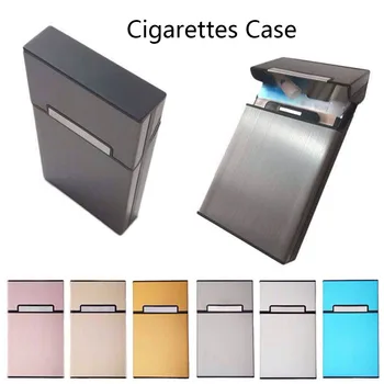 

New Portable Woman Ladies Cigarettes Case Holder Aluminum Alloy Pocket Smoking Box Gift LBShipping
