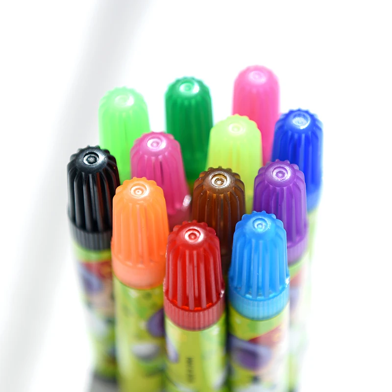 Моющиеся акварельные ручки набор 12 цветов Детские кисти школьные принадлежности простые креативные канцелярские принадлежности