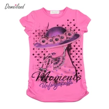 2017 Fashion summer brand domeiland girl clothes Children clothing cute kids short Sleeve slim t shirts