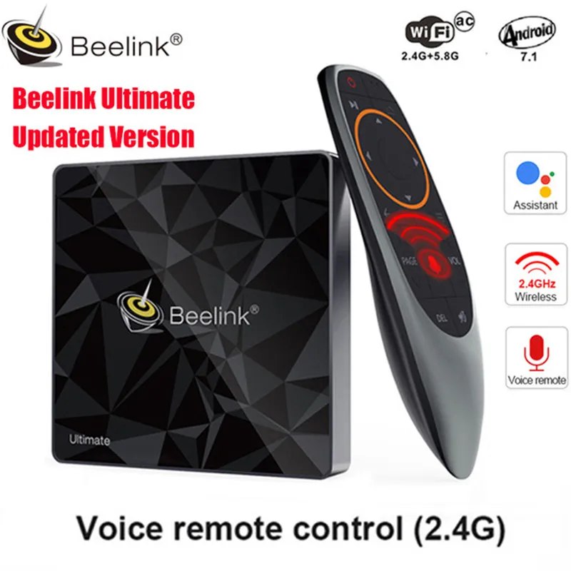 Beelink GT1 Ultimate/GT1-A Smart tv BOX Android 7,1 Голосовое управление Amlogic S912 4K телеприставка 2,4G WiFi HDMI H.265 медиаплеер - Цвет: Beelink GT1A