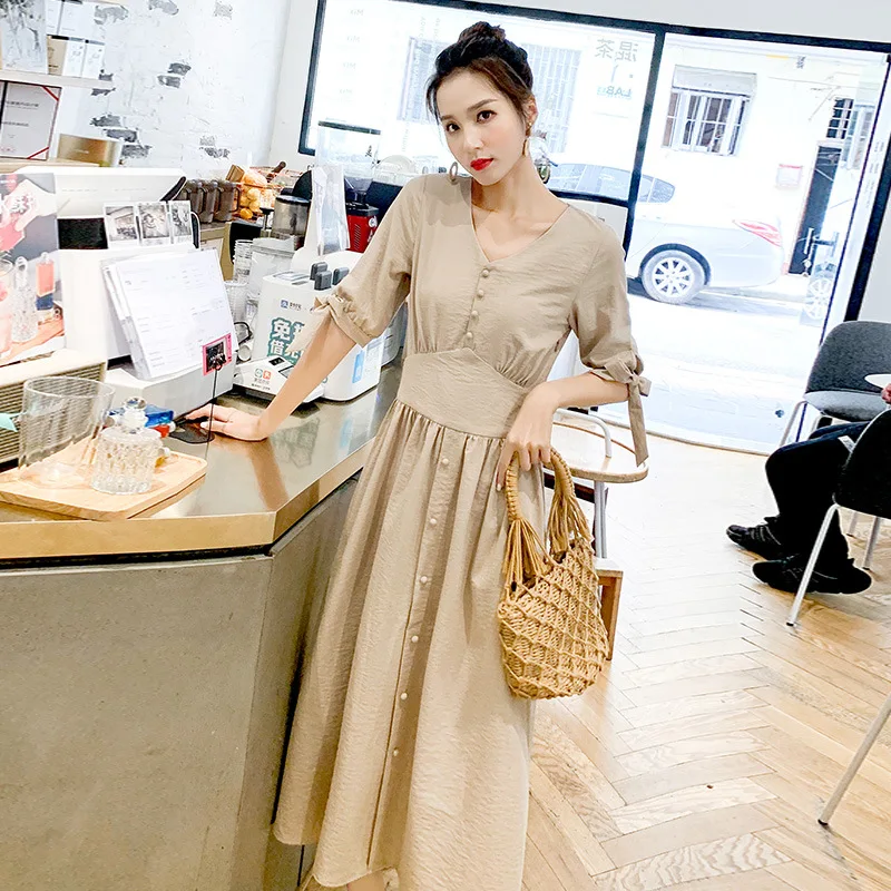  2019 Women Clothing Long Sleeve Maxi Dress Oversized Kaftan Shirt Dress Plus Summer