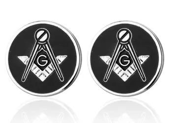 

Classic Black Masonic Cufflinks Freemason Masonry Cuff Links Men Cuff Buttons Garment Accessory Jewelry Gift Free Mason 10pairs