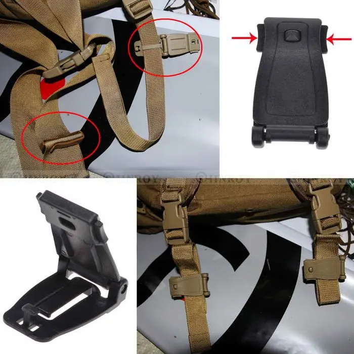 5 Pcs Molle Strap Backpack Bag bing Connecting Buckle Clip EDC