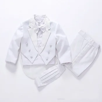 

2019 Fashion black/white child suit wedding suits for boys Flower girl suits baby suits 5-Piece free shipping