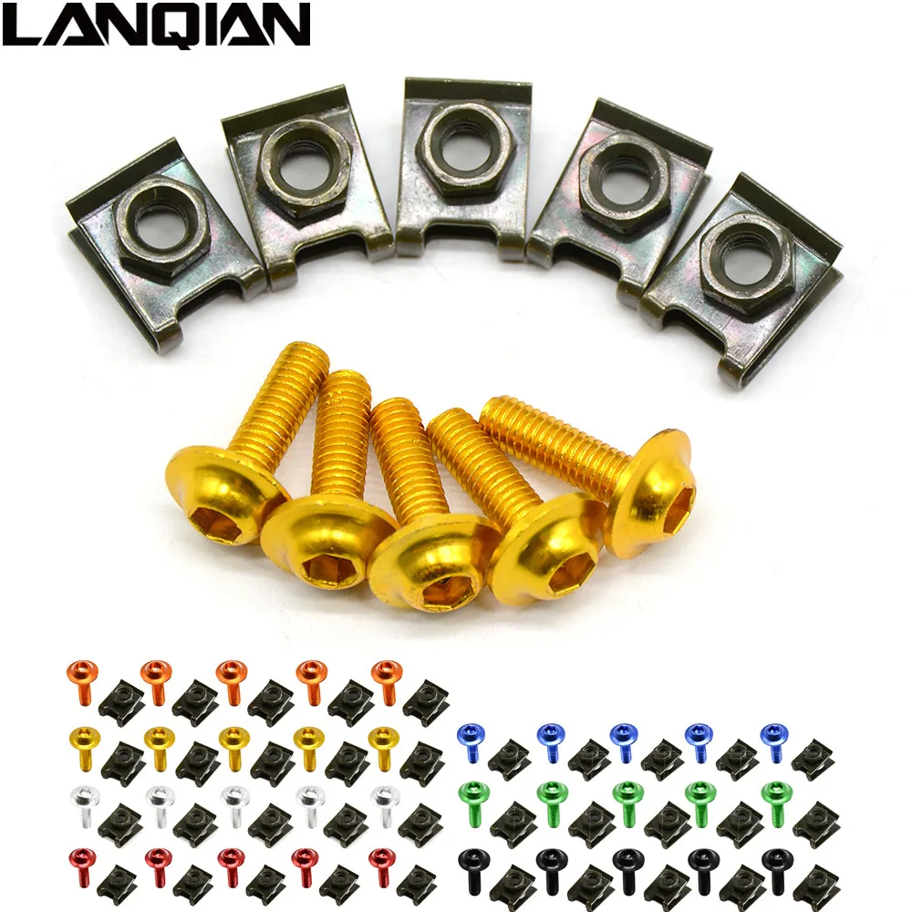 

6mm Motorbike CNC Fairing body work Bolts Screws 5 pcs For Suzuki DL650/V-STROM GS500 GSF 600 Bandit S-X GSF 600S