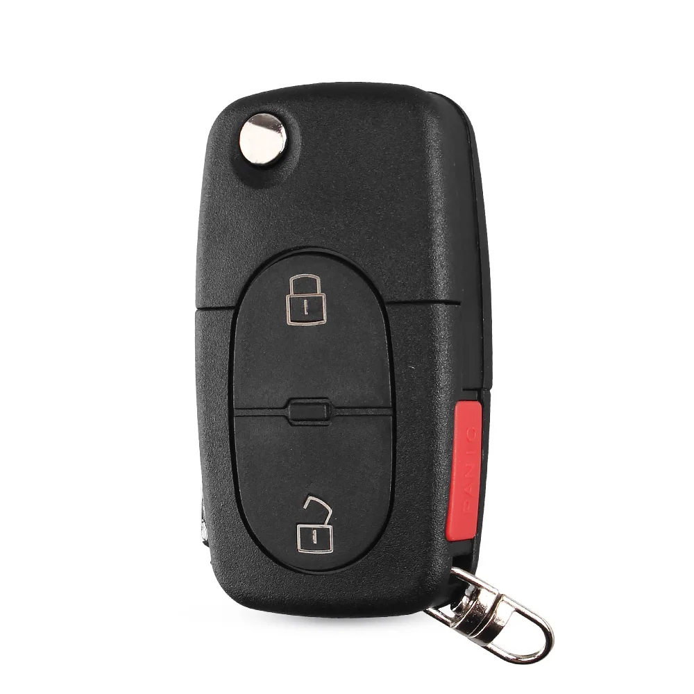KEYYOU Флип складной брелок дистанционного ключа автомобиля оболочки чехол для VW Passat Jetta Golf Beetle 3/2+ кнопки тревоги CR1616