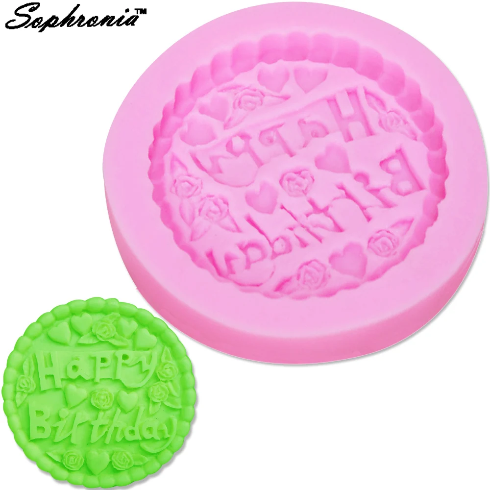 

Sophronia Happy Birthday Love 3D Silicone Fondant Cake Mold Fondant Cake Mold for Dessert Pastry Art Deco Styling Mold m044