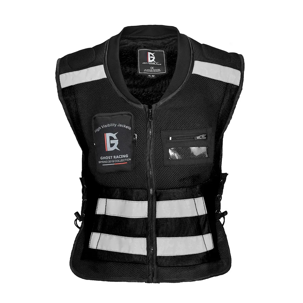 Black Hi-Vis Motorcycle Vest