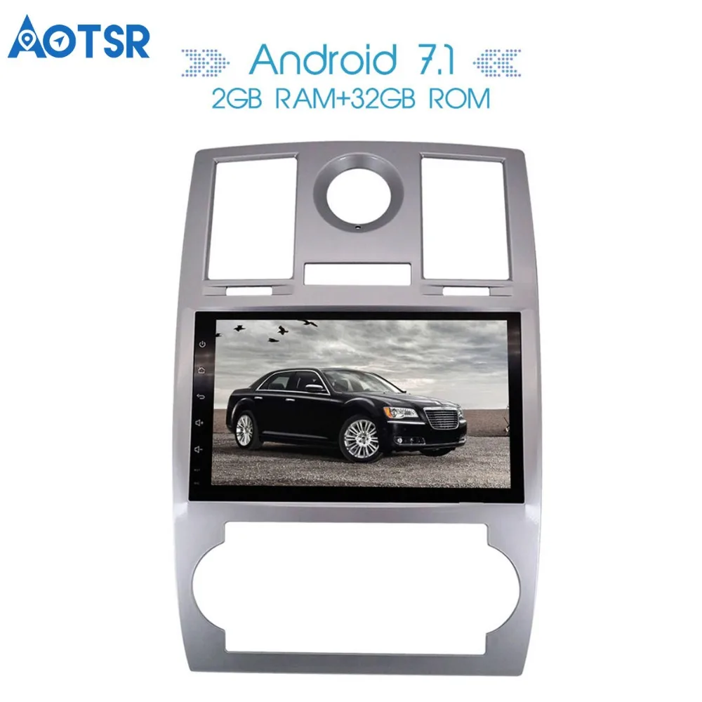 Sale Aotsr  9" HD Android 8.0 car GPS for Chrysler 300C 2000-2014 Car DVD Player with GPS 3G 4G WIFI BT SWC Navigation Radio Free Map 4