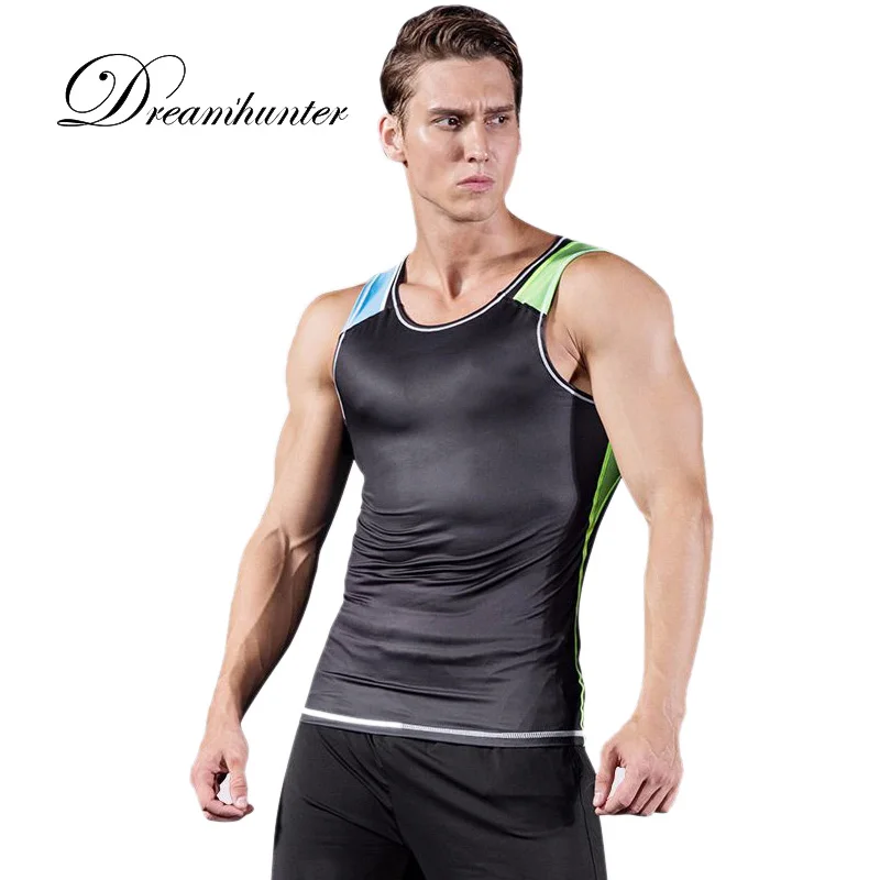 Breathable Mens Running Tank Tops Sports Compression Sleeveless Shirts