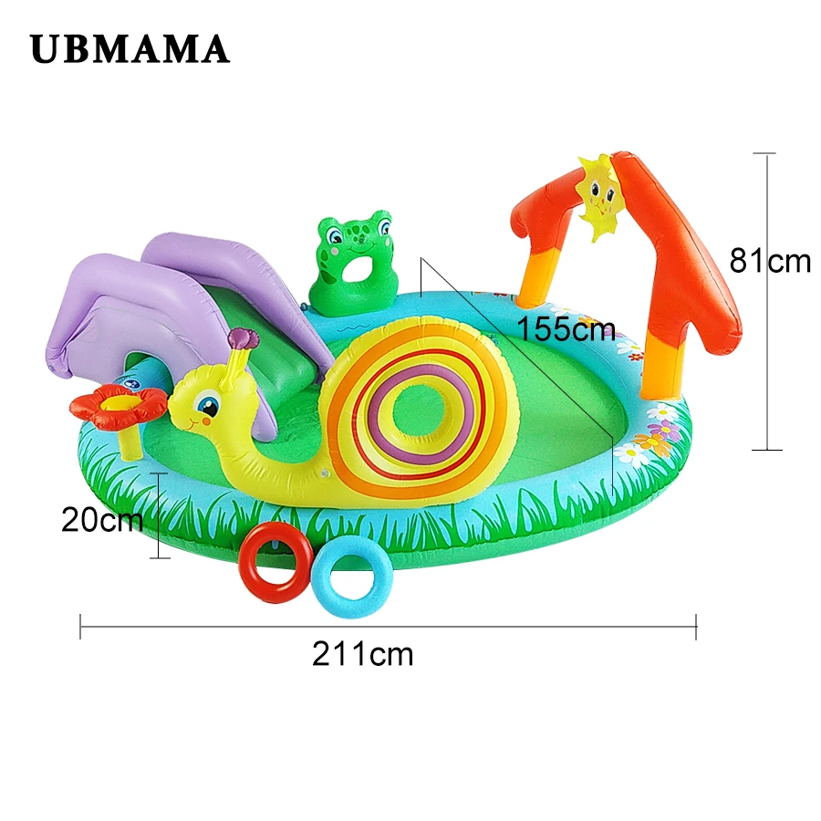 Прекрасный мультфильм сад бассейн дети слайд надувной бассейн автоматический утолщение материал спринклер пруд
